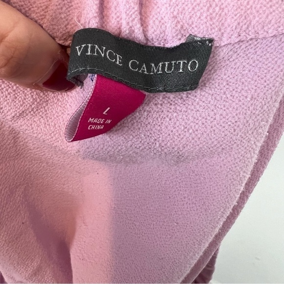Vince Camuto Womens Peasant Blouse Pink Long Sleeve Tie Cuff Off Shoulder L - Picture 5 of 5